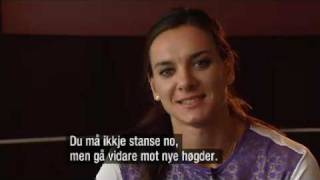 Yelena Isinbayeva Celebrity greeting to Alexander Rybak in Eurovision [upl. by Icnarf]