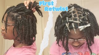 First Retwist On Two Strand Twist Starter Locs  2 Month Starter Locs [upl. by Pachton]