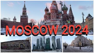 Moscow 2024 Walk down Arbat Street and around Moscow City Kremlin Cathedral etc [upl. by Yoj]