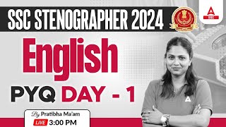 SSC Stenographer 2024  SSC Steno English By Pratibha Mam  Previous Year Questions 1 [upl. by Nillad]