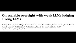 On scalable oversight with weak LLMs judging strong LLMs [upl. by Kirkpatrick]