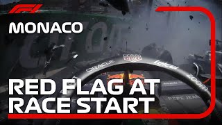 Huge Crash At The Race Start  2024 Monaco Grand Prix [upl. by Nemajneb24]