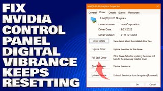 How To Fix Nvidia Control Panel Digital Vibrance Keeps Resetting [upl. by Netsirc783]