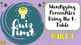 IDENTIFYING PERCENTILES USING TTABLE [upl. by Oirazan838]