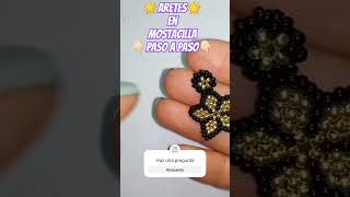 Aretes 🌟 En Mostacilla aretes mostacillas tutorial pasoapaso [upl. by Assilat]