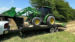 John Deere 5055E with MX10 bush hog [upl. by Mazlack]