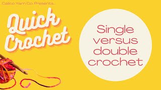 The difference between single crochet sc and double crochet dc stitches [upl. by Enirolf]