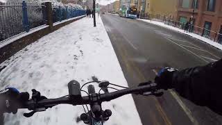 Manchester streets in snow on MTB [upl. by Fergus947]