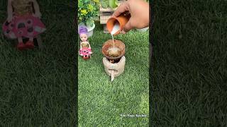 Miniature Coconut Shell 🥥Milk Tea Recipe ☕️ shorts minikitchen trendingshorts [upl. by Retxab]