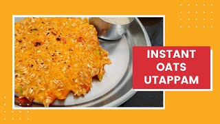 YUMMY RECIPES l NO OIL INSTANT BREAKFAST WITH OATS l QUICK AND EASY BREAKFAST RECIPE l OATS UTAPPAM [upl. by Fitzhugh]