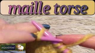 TRICOT Faire une MAILLE TORSE à lendroit et à lenvers 🐑 [upl. by Ahsiret]