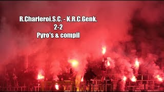 RCharleroiSC  KRCGenk 22 Pyros amp compil By Julien Trips Photography [upl. by Doownyl]