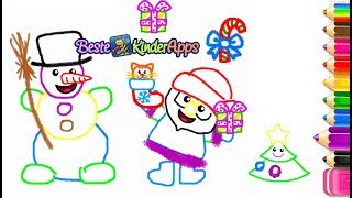 Weihnachtsfiguren zeichnen lernen Schritt für Schritt 🎅 🎁 Beste Kinder Apps [upl. by Laundes]