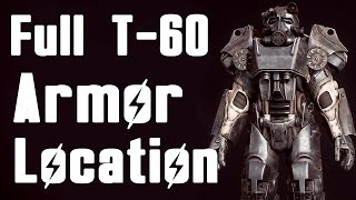 Fallout 4 How to get Full T60 Power Armor Early 2ND BEST ARMOR Location [upl. by Heimlich]