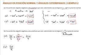 Ángulos coterminales  Ejemplo 2 [upl. by Franek]