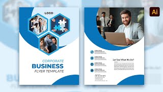 Double Sided Business Flyer Design in Adobe Illustrator [upl. by Tabshey503]