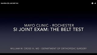 Sacroiliac SI Joint Belt Test [upl. by Notrub924]