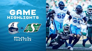 CFL Game Highlights Toronto Argonauts vs Saskatchewan Roughriders  July 24 2022 [upl. by Waki788]