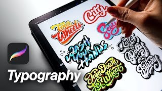 How to create a better typography on Procreate【iPad Pro】 [upl. by Netaf]