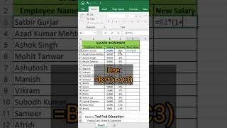 Salary Increment Formula in Excel  Tips amp Tricks from todfodeducation [upl. by Zachar]