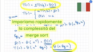 Complessità Algoritmi  MERGE SORT [upl. by Yebba43]