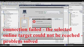 TIA Portal connection failed  the selected online target could not be reached  problem solved [upl. by Esenej]