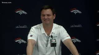 Denver Broncos introduce Rich Scangarello Ed Donatell Tom McMahon [upl. by Ennaegroeg]