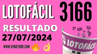 🍀 Resultado Lotofácil 3166 [upl. by Chantalle]