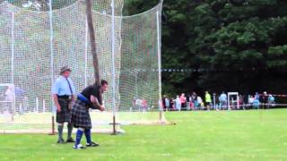 Tossing The Caber Scottish Highland Games Markinch Fife Scotland [upl. by Dearborn]