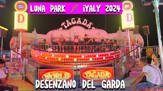 Luna park 🎡 italy 2024  Desenzano del Garda  Italy Walking tour  Night walk  4k 60fps [upl. by Haridan]