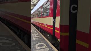 KWVR Diesel Train Departure from Keighley Station 4k [upl. by Jago]