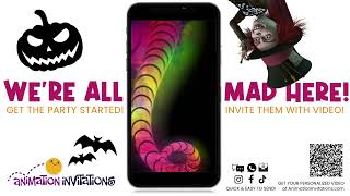 Mad Hatter Halloween Party Invite  CUSTOMIZE THIS VIDEO INVITE [upl. by Aikemat]