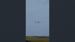 Arriving in STRONG CROSSWIND DASH 8 400 Lajes Azores shorts [upl. by Onitnatsnoc]