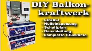 ☀️ DIY Solaranlage mit 5kWh Speicher  Schaltplan Stückliste  michaswerkstatt [upl. by Gere]