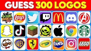 Guess the Logo in 1 Seconds 🥇🍏 300 Famous Logos  Logo Quiz 2024  Daily Quiz [upl. by Yalhsa]