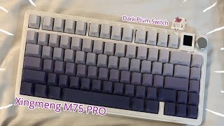 Thocky Gasket 75 Keyboard with Custom Screen  Xingmeng M75 pro Review  Dark Plum Linear Switch [upl. by Pitt]