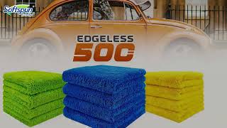 Softspun microfiber  Edgeless Cloth 500 GSM microfibercloth autodetailing carwash [upl. by Doti712]