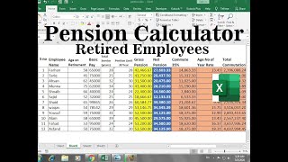 Pension and commutation Calculator in Excel For Retired Employees [upl. by Aneral]