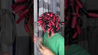 flexi rod set on dry natural hair flexirods naturalhairstyles [upl. by Giselle]