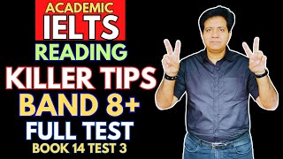 Academic IELTS Reading  KILLER TIPS For Band 8  FULL TEST Book 14 Test 3 [upl. by Isadore611]