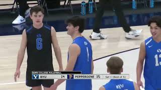 7 BYU vs 8 Pepperdine  Game 2  NCAA Men Volleyball 03232024 [upl. by Yeleak743]