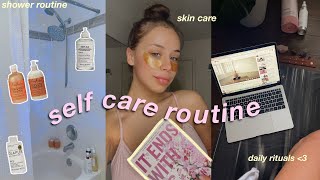 A SELF CARE VLOG  my shower  hygiene routine hair  beauty routine yoga amp reading [upl. by Levan]