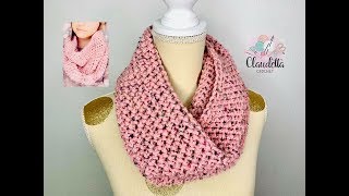 CROCHET Herringbone Glitz Cowl  BEGINNER [upl. by Fleur]