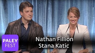 Castle  Nathan Fillion and Stana Katic Talk Handcuffs [upl. by Ondrej718]