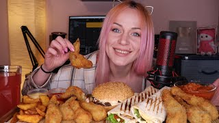 MUKBANG  Роллы ножки крылышки бургер  Rolls legs wings burger не ASMR [upl. by Onaireves]