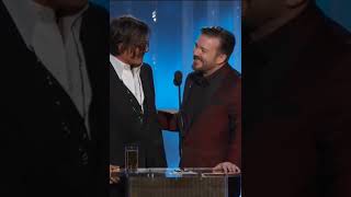 How to take a joke Part 2 Ricky Gervais v Johnny Depp 69th Golden Globes 2012 [upl. by Osnofedli784]