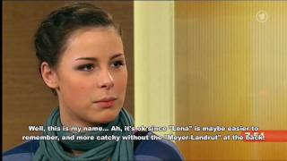 Lena MeyerLandrut  2010 ARD Morning Show interview english subs [upl. by Akiemahs]