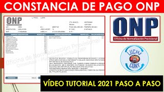 CONSTANCIA DE PAGO ONP 2021 APRENDE A COMO SOLICITARLO [upl. by Esereht118]