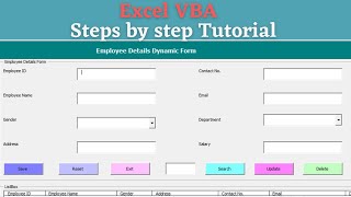 Excel VBA UserForm  Add Data  Reset  Exit  Search  Update  Delete [upl. by Suqram]