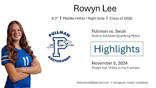 Rowyn Volleyball Highlights vs Selah November 9 2024 [upl. by Fong]